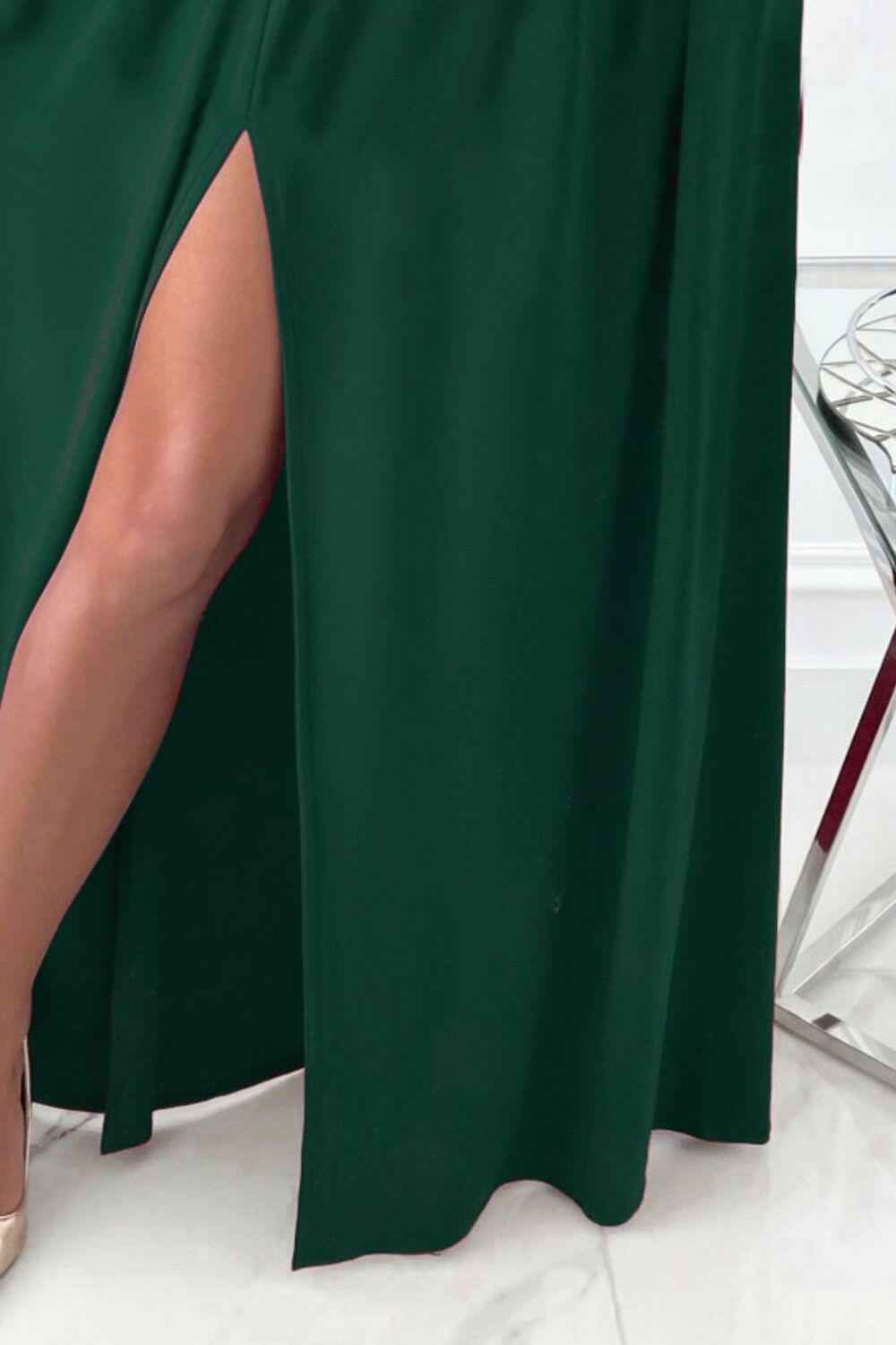 Slit Surplice Long Sleeve Maxi Dress - StyleLure