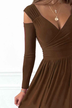 Slit Surplice Long Sleeve Maxi Dress - StyleLure