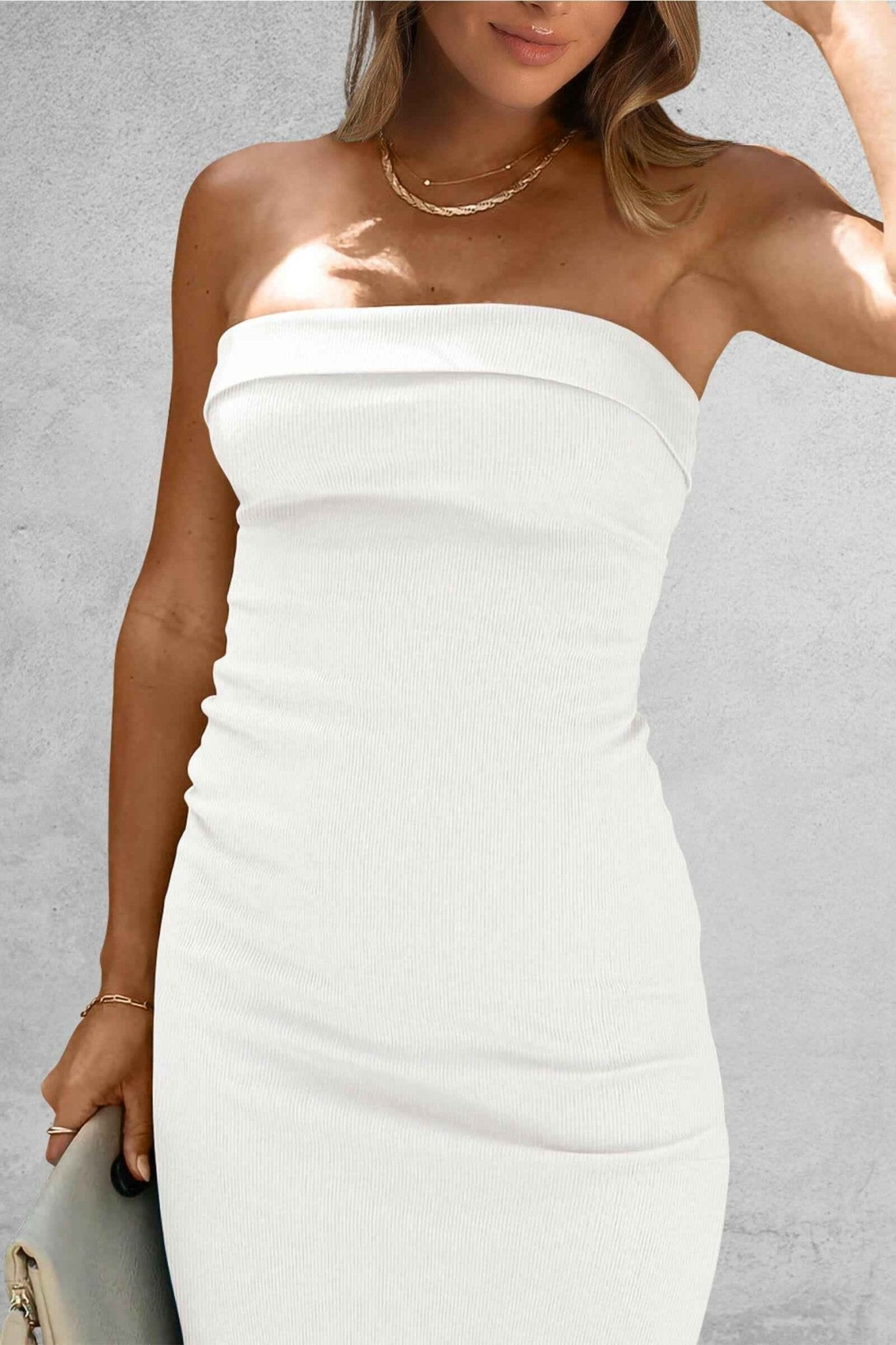 Slit Tube Midi Dress - StyleLure