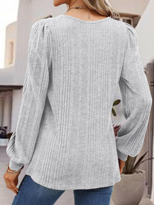 Square Neck Long Sleeve Top - StyleLure