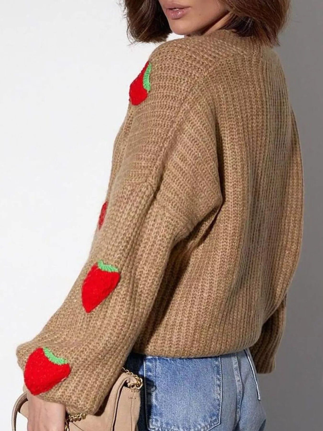 Strawberry Button Down Cardigan - StyleLure