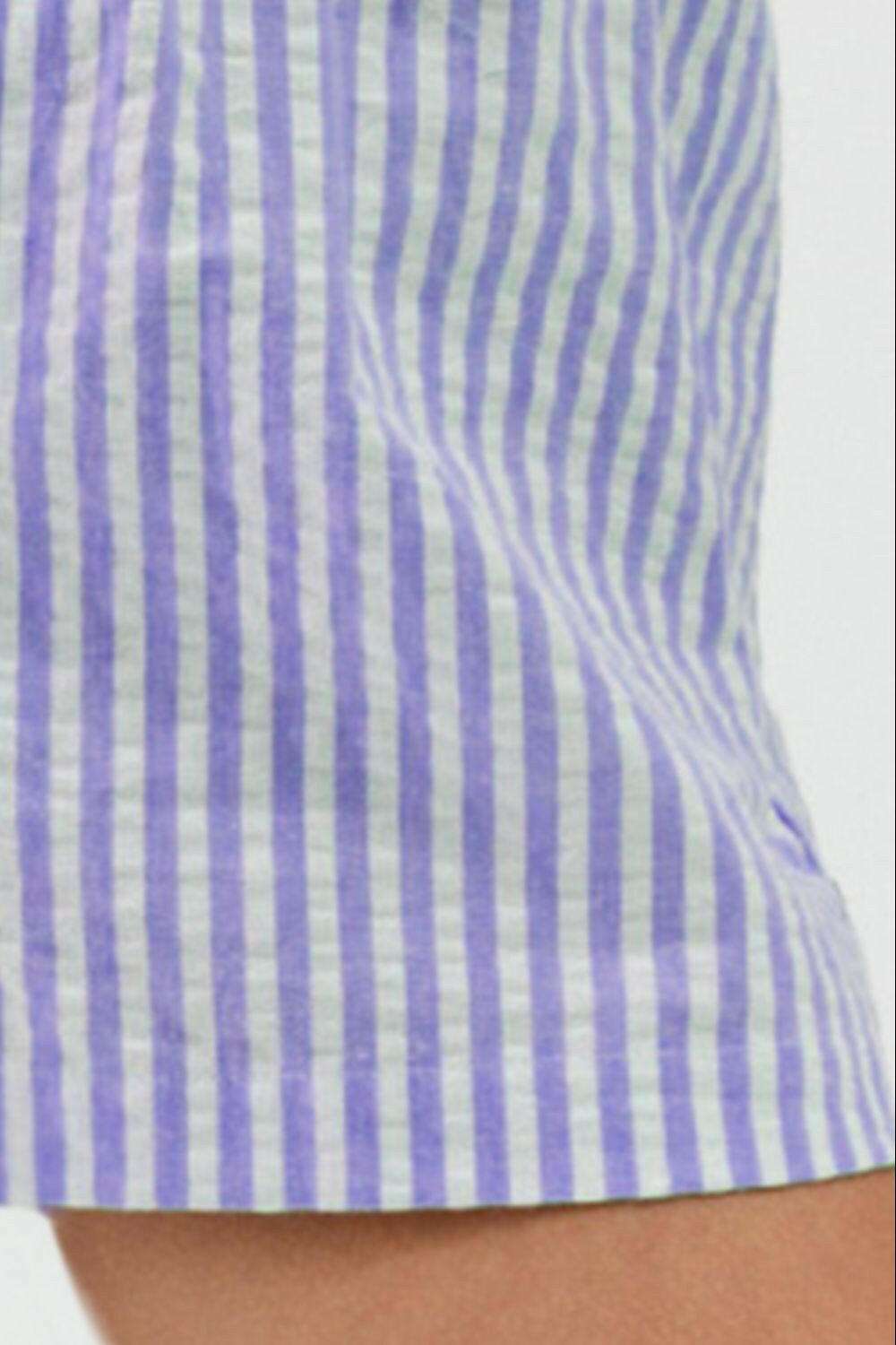 Striped Elastic Waist Shorts - StyleLure