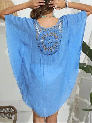 Tassel Crochet Round Neck Cover - Up - StyleLure
