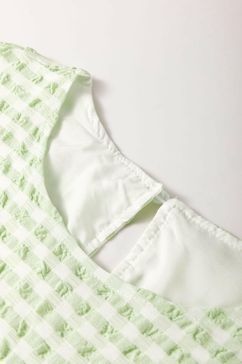 Textured Short Sleeve Tiered Mini Dress - StyleLure