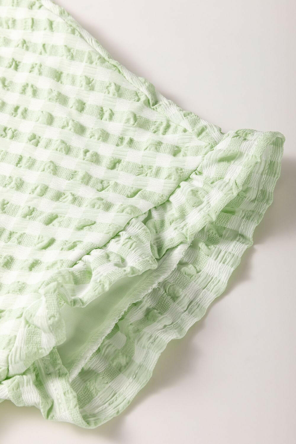 Textured Short Sleeve Tiered Mini Dress - StyleLure