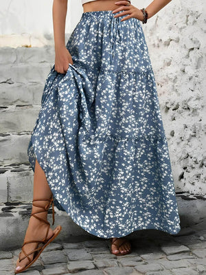 Tiered Floral Maxi Skirt - StyleLure