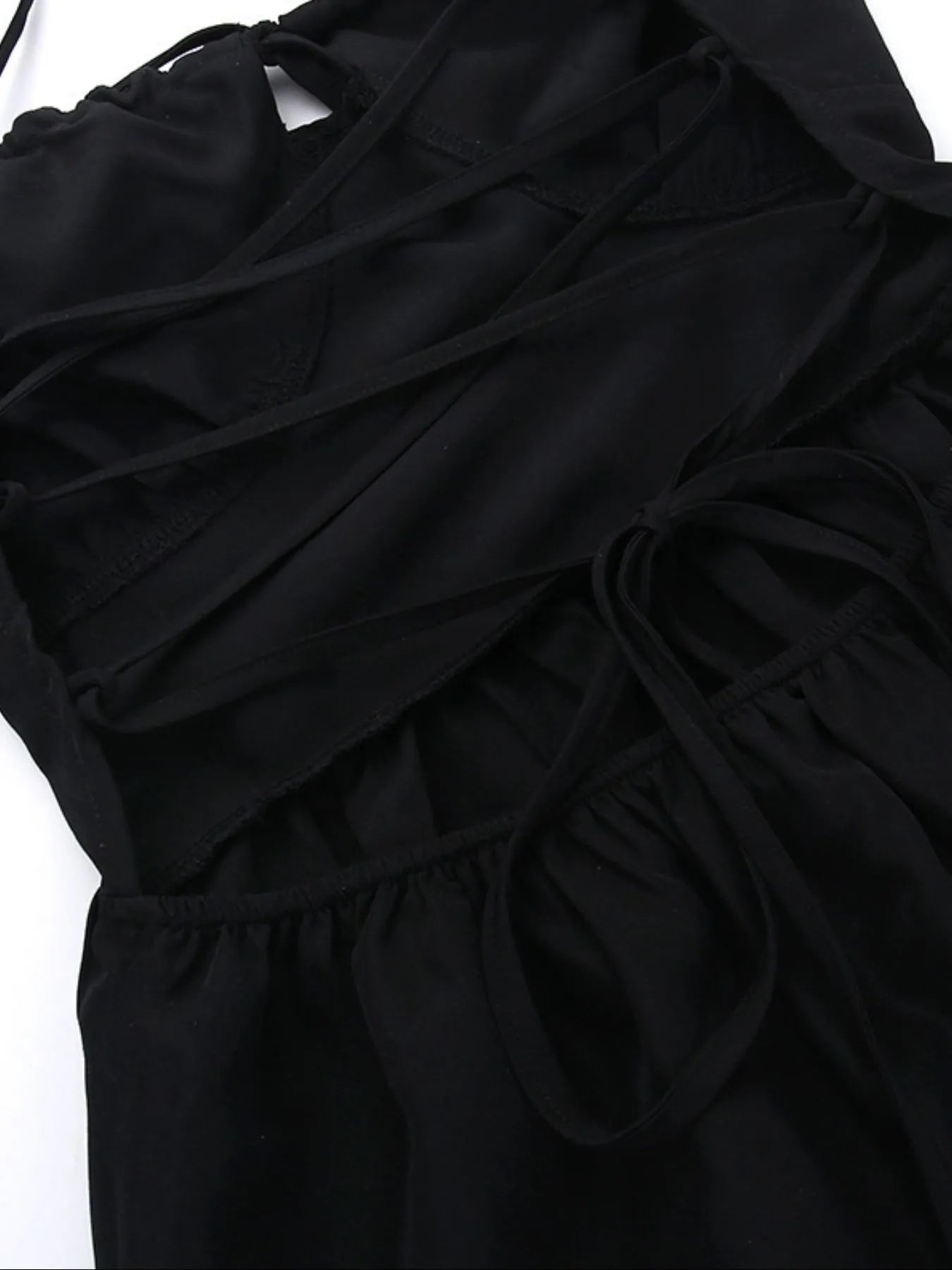 Tiered Lace Up Spaghetti Straps Maxi Dress - StyleLure