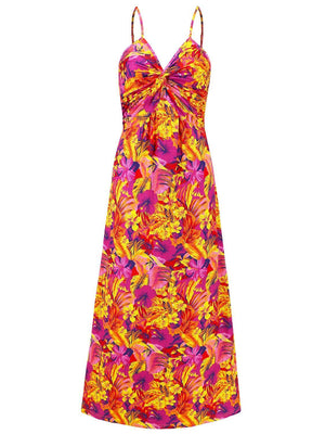 Twisted Printed V - Neck Cami Dress - StyleLure