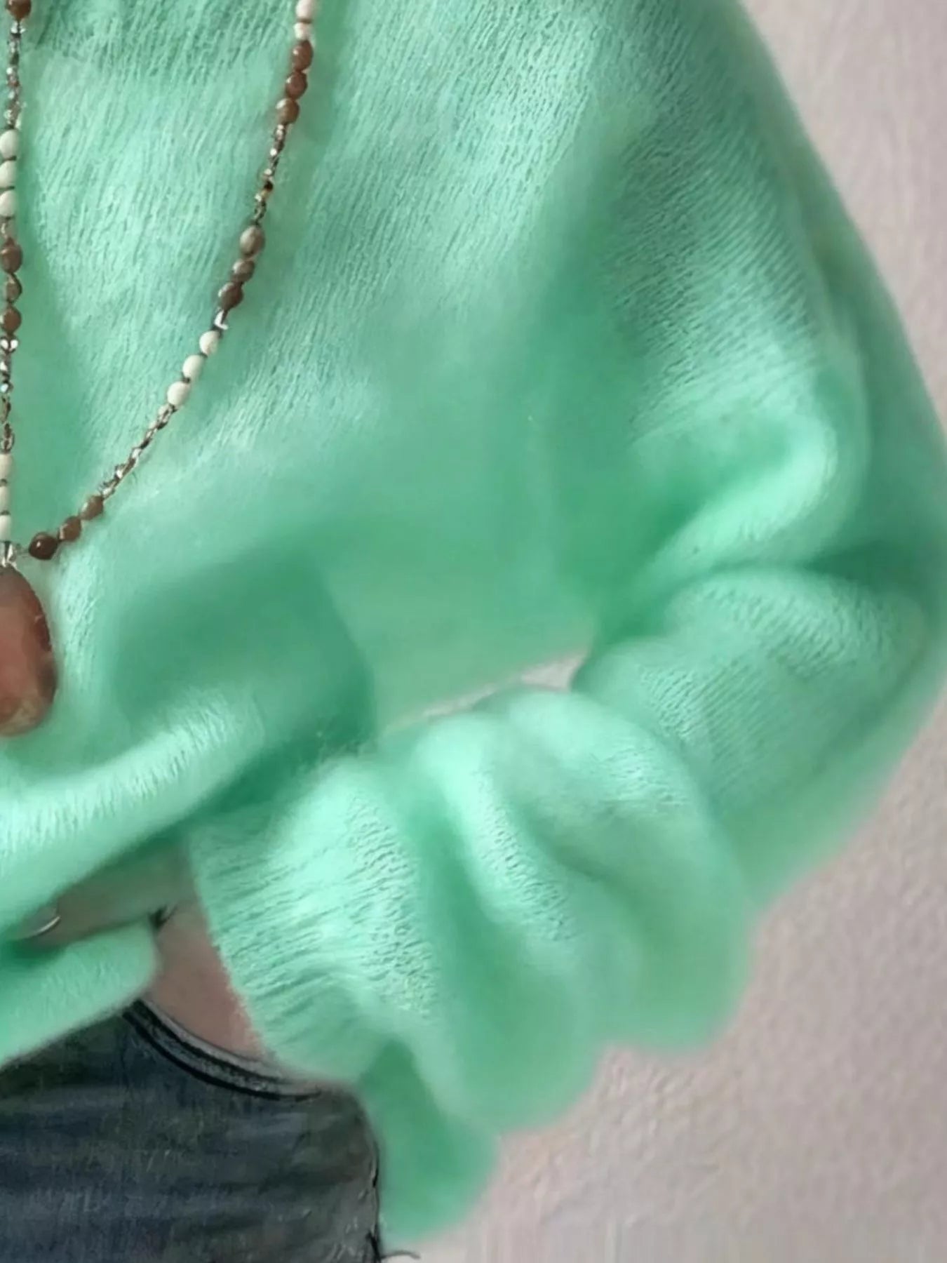 V - Neck Dropped Shoulder Sweater - StyleLure