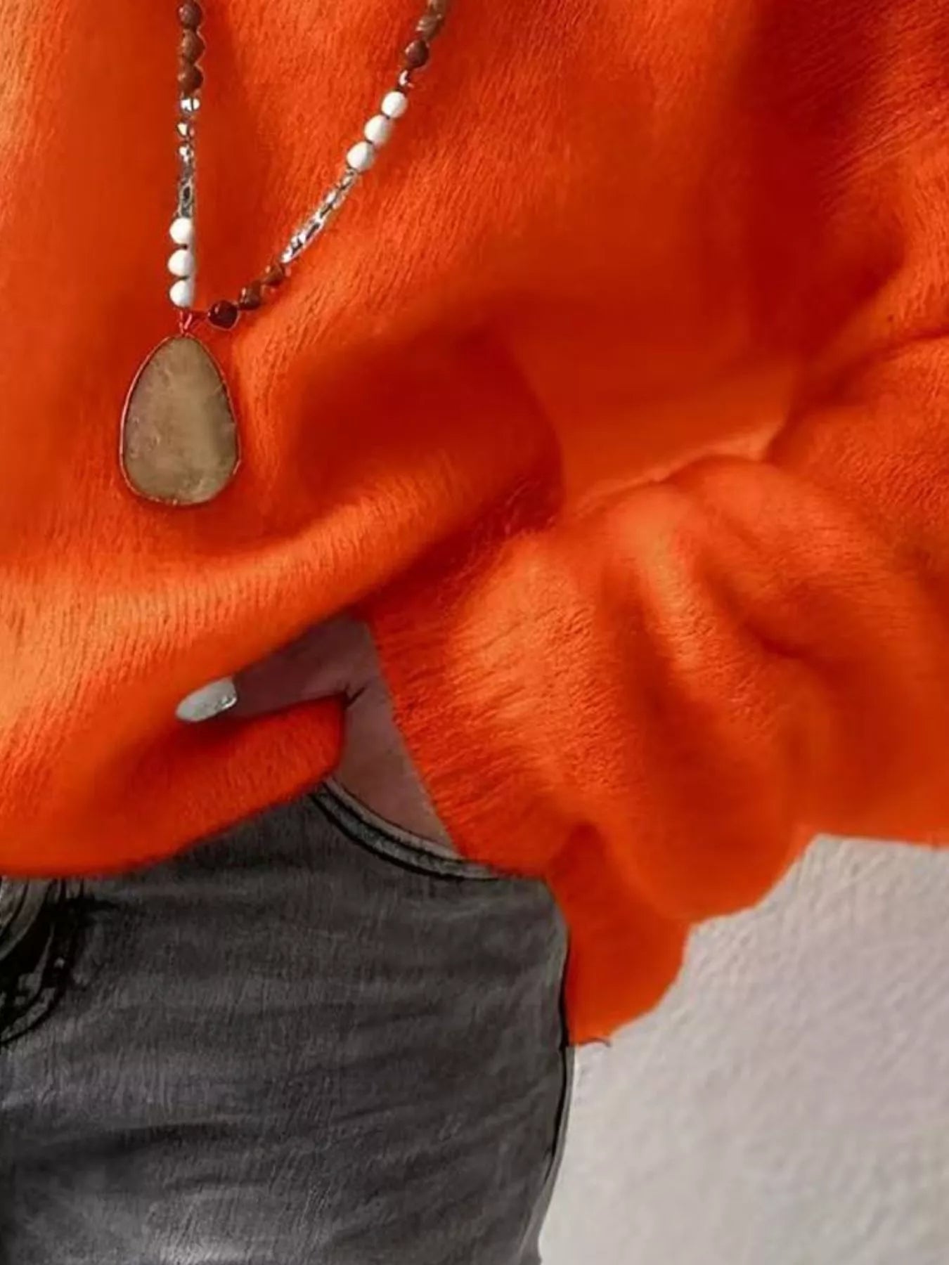 V - Neck Dropped Shoulder Sweater - StyleLure