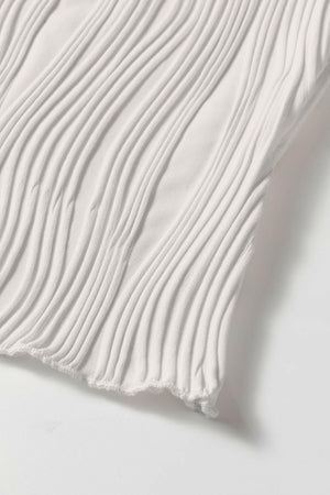 Wavy Textured Mock Neck Tank - StyleLure