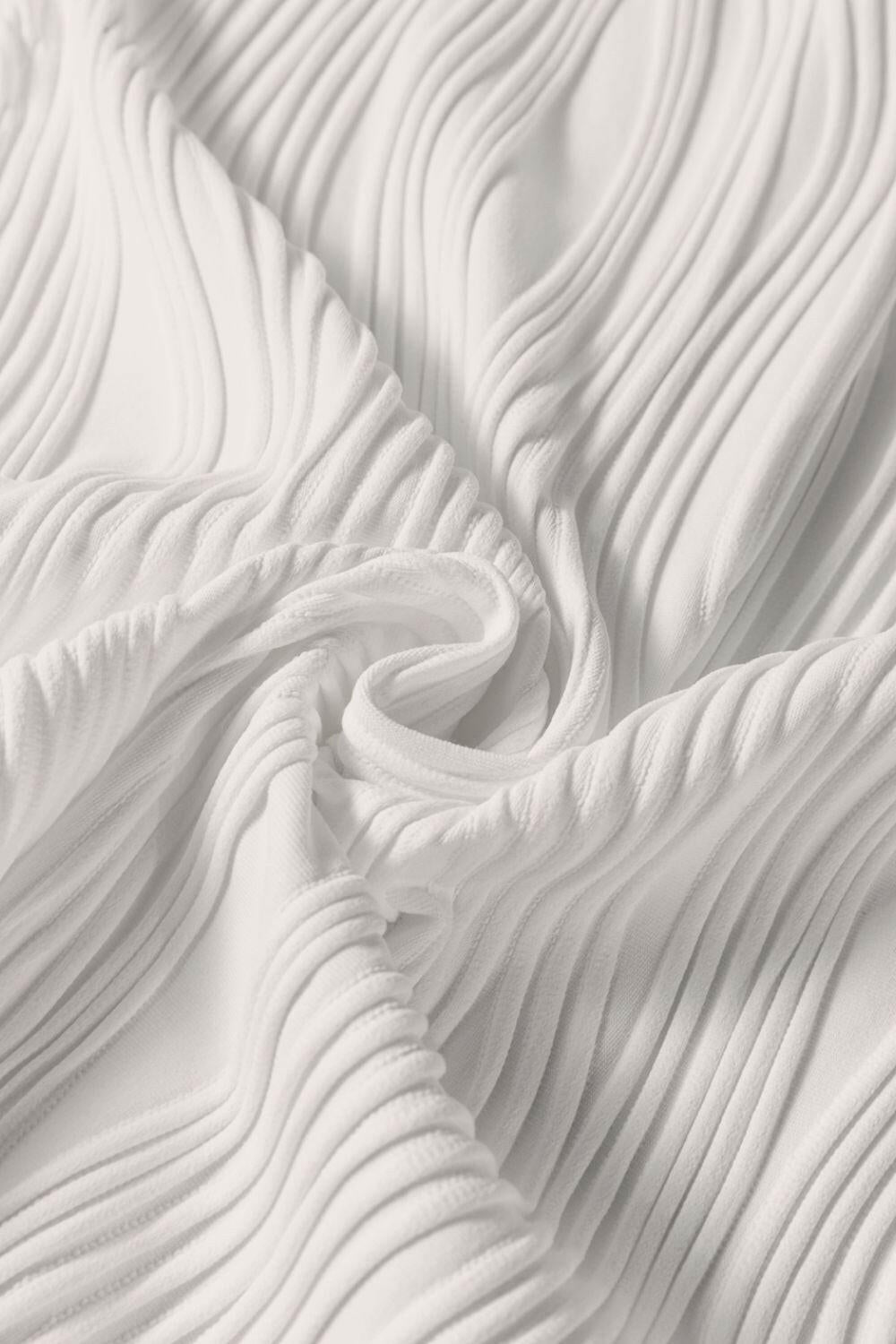 Wavy Textured Mock Neck Tank - StyleLure