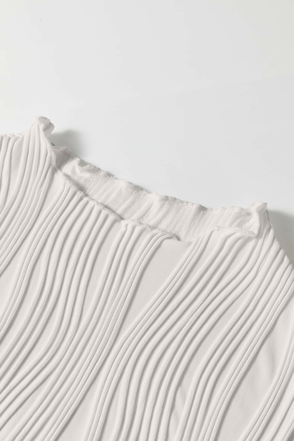 Wavy Textured Mock Neck Tank - StyleLure