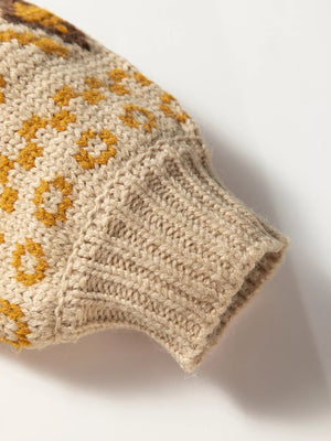 Western Pattern Knitted Button V Neck Cardigan Sweater - StyleLure