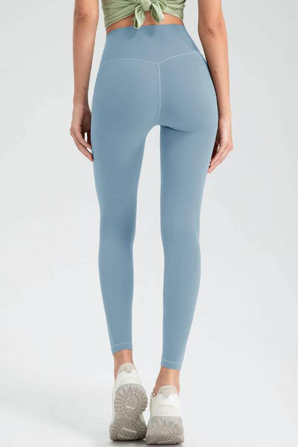 Wide Waistband High Waist Sport Leggings - StyleLure