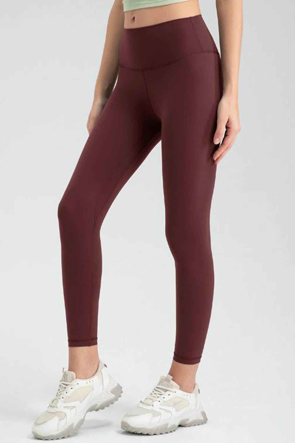 Wide Waistband Slim Fit Active Leggings - StyleLure