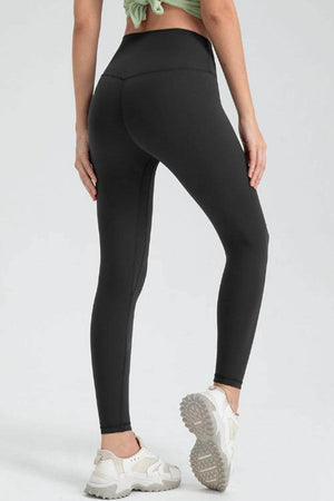 Wide Waistband Slim Fit Active Leggings - StyleLure