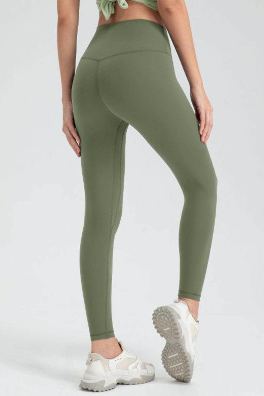 Wide Waistband Slim Fit Active Leggings - StyleLure
