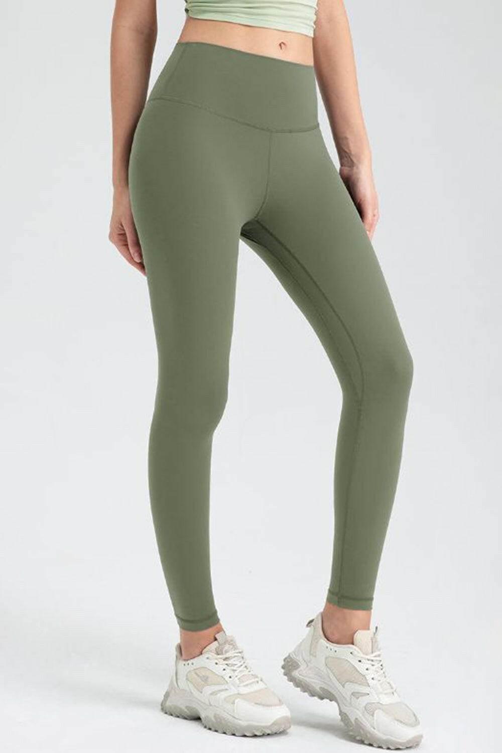 Wide Waistband Slim Fit Active Leggings - StyleLure