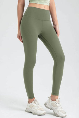 Wide Waistband Slim Fit Active Leggings - StyleLure