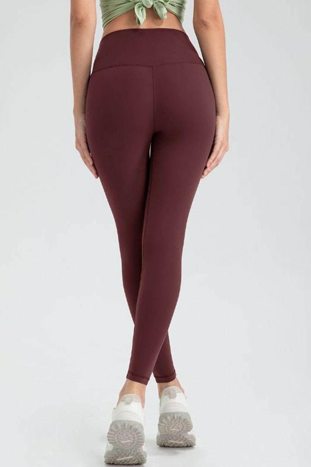 Wide Waistband Slim Fit Active Leggings - StyleLure
