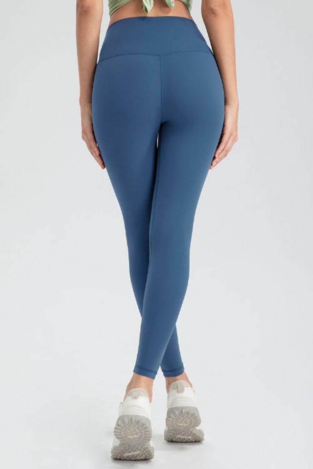 Wide Waistband Slim Fit Active Leggings - StyleLure