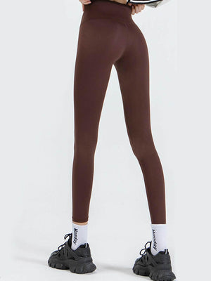 Wide Waistband Sports Leggings - StyleLure